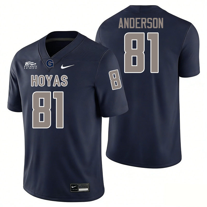 Georgetown Hoyas #81 Thomas Anderson College Football Jerseys,Uniforms-Navy